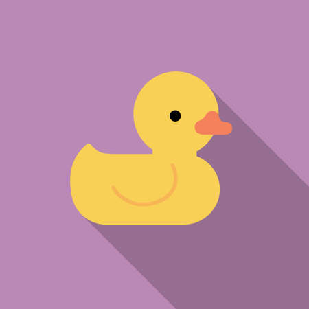 Yellow rubber duck toy, bath toy. Vector illustrationのイラスト素材