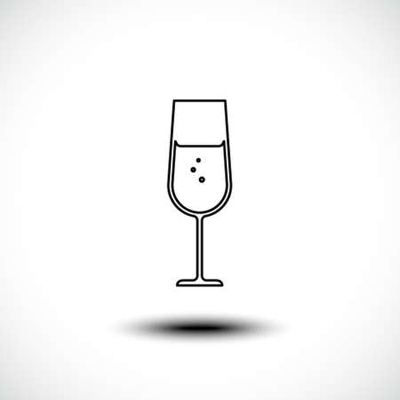 Champagne Glass line icon. Celebration of a festive event. Vector illustrationのイラスト素材