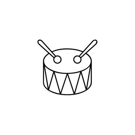 Toy drum line icon. Vector illustrationのイラスト素材