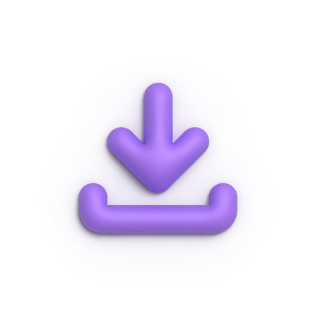 3d download icon isolated on white background. Load internet data symbol. Trendy and modern icon in 3d style for web design.の写真素材