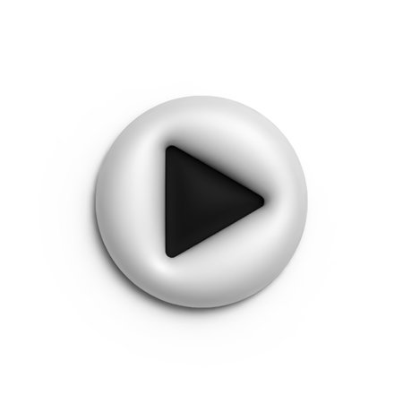 3d icon play button isolated on white background. Trendy and modern icon in 3d style for web design.の写真素材