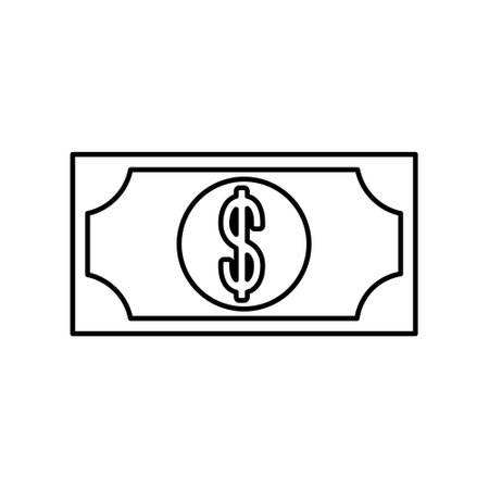 Money or dollar line icon, outline vector sign, linear style pictogram isolated on white. Symbol, logo illustration.のイラスト素材