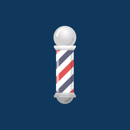 Old fashioned vintage glass barber shop pole with stripes. Vector illustration.のイラスト素材