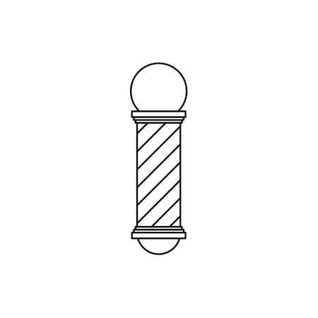 Old fashioned vintage glass barber shop pole with stripes line icon, outline vector sign, linear style pictogram isolated on white. Symbol, logo illustration.のイラスト素材