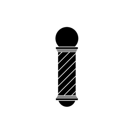 Old fashioned vintage glass barber shop pole with stripes silhouette icon. Vector illustration.のイラスト素材