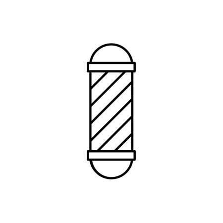 Old fashioned vintage glass barber shop pole with stripes line icon, outline vector sign, linear style pictogram isolated on white. Symbol, logo illustration.のイラスト素材