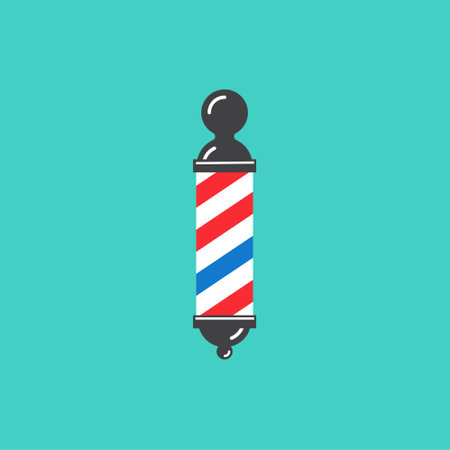 Old fashioned vintage glass barber shop pole with stripes. Vector illustration.のイラスト素材