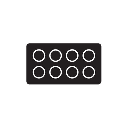 Pills strip vector isolated icon. Medicine and healthcare, medical support sign. Graph symbol for medical web site and apps design, logo, app, UIのイラスト素材
