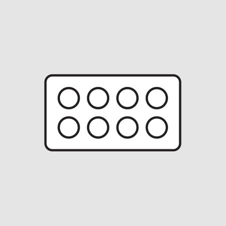 Pills strip vector isolated icon. Medicine and healthcare, medical support sign. Graph symbol for medical web site and apps design, logo, app, UIのイラスト素材