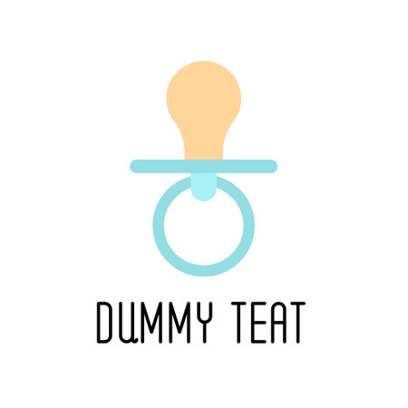 Baby pacifier, dummy teat, soother or teether flat icon for apps and websites. Vector illustration.のイラスト素材