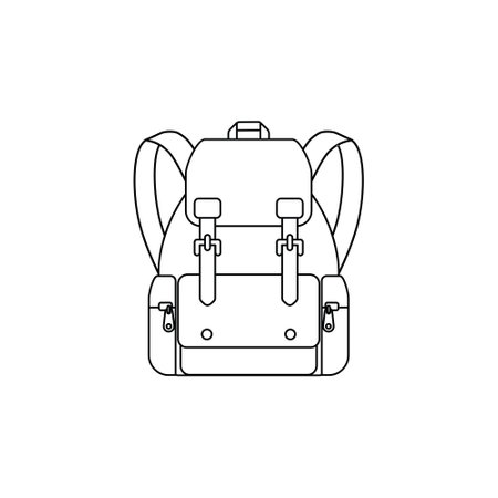 School bag line icon. Vector illustrationのイラスト素材