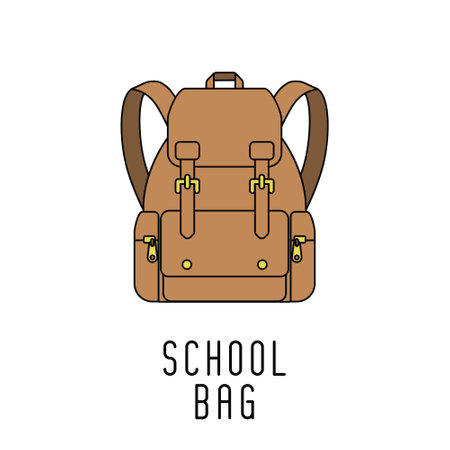 School bag icon. Vector illustrationのイラスト素材