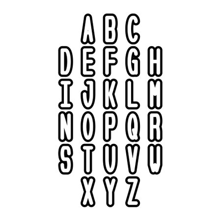 Outline Font and Alphabet. Vector alphabet letters.のイラスト素材