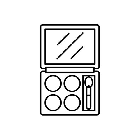 Eyeshadow makeup palette line icon, outline vector sign, linear style pictogram isolated on white. Symbol, logo illustration . Cosmetic concept.のイラスト素材
