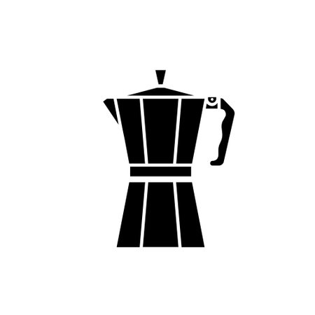 Moka Pot silhouette icon. Coffee maker Vector illustrationのイラスト素材
