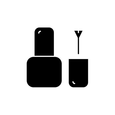 Nail polish bottle silhouette icon, Vector illustration.のイラスト素材