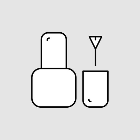 Nail polish bottle line icon, outline vector sign, linear style pictogram isolated on white. Symbol, logo illustration.のイラスト素材