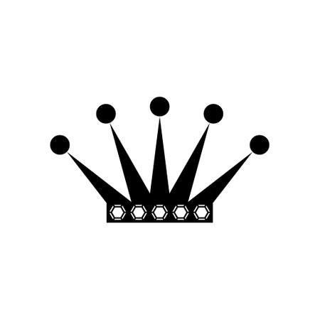 King crown silhouette icon on white background. Emblem and Royal symbols. Vector Illustration.のイラスト素材