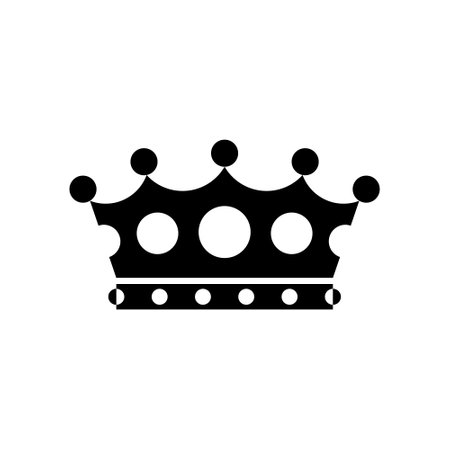 King crown silhouette icon on white background. Emblem and Royal symbols. Vector Illustration.のイラスト素材
