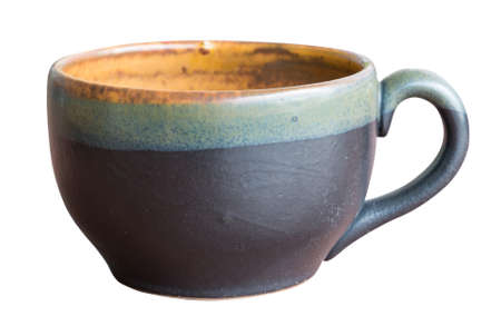 Vintage style Coffee Cup Isolated on white background with clipping pathの写真素材