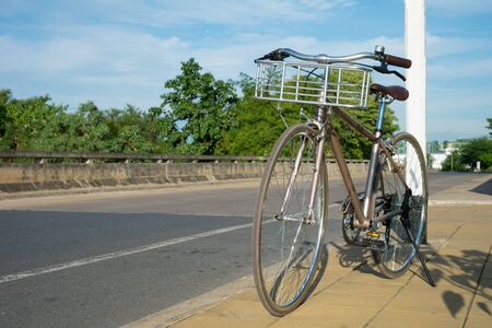 Vintage Bike on Street Paving, Sport or Recreation conceptの写真素材
