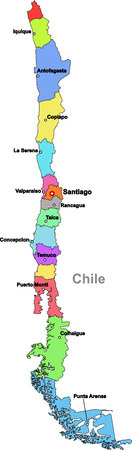 Chile map on a white backgroundのイラスト素材