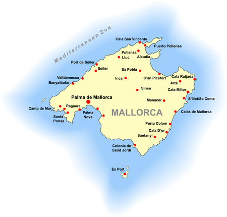 Mallorca mapのイラスト素材