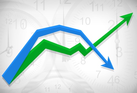 Vector clocks busines diagram backgroundのイラスト素材