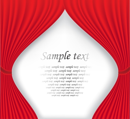 Red theater curtain on white background Vector illustrationのイラスト素材