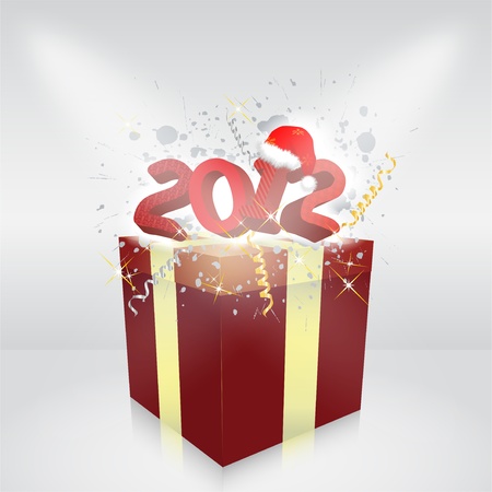 Gift box 2012 year vector illustrationのイラスト素材
