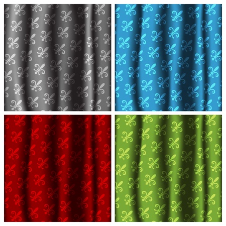 Four vector color curtainsのイラスト素材