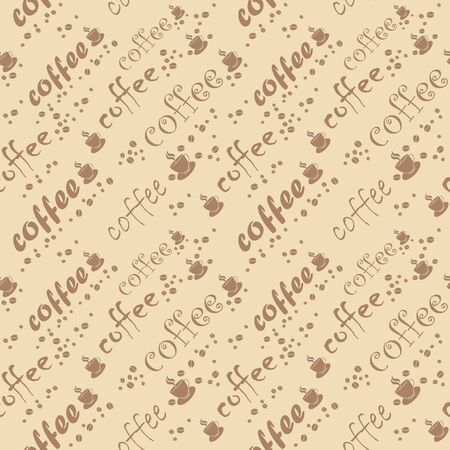 Vector coffee seamless backgroundのイラスト素材