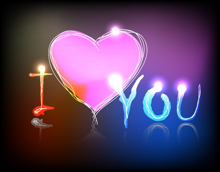 Vector neon valentine のイラスト素材