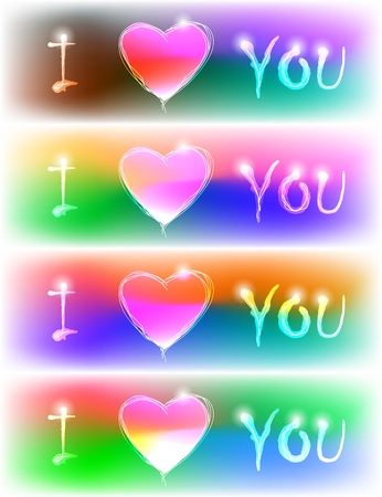 Vector neon valentine bannerのイラスト素材
