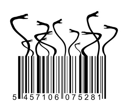 barcode with snakesのイラスト素材