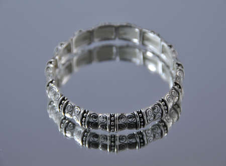 Silver braceletの写真素材