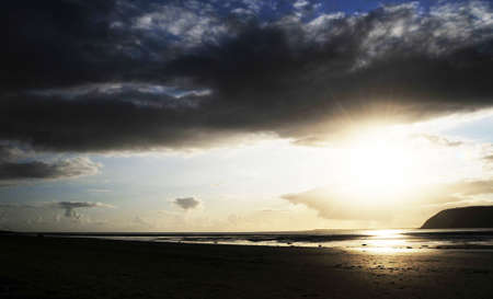 Evening sky with sunset at duskの写真素材