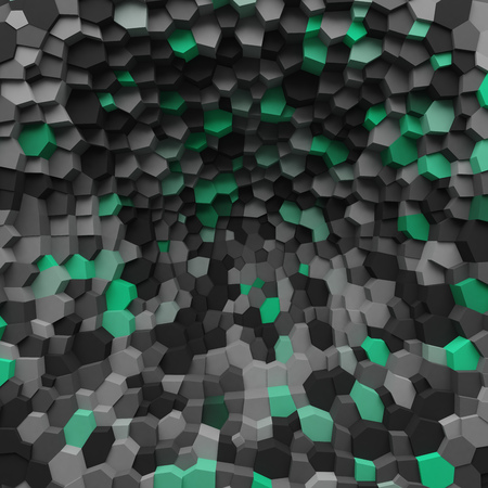 Abstract geometric 3d hole with crystals for background. Accent color for hue