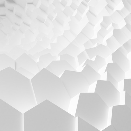 Geometric color abstract polygons extruded cells wallpaper, as crack wall. Interior room, chasm, abyss, gulf backgroundの写真素材