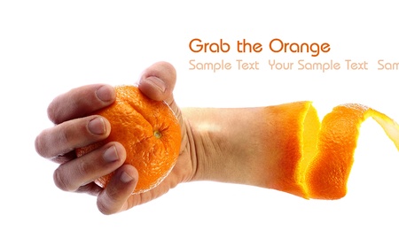 Grab the orangeの写真素材