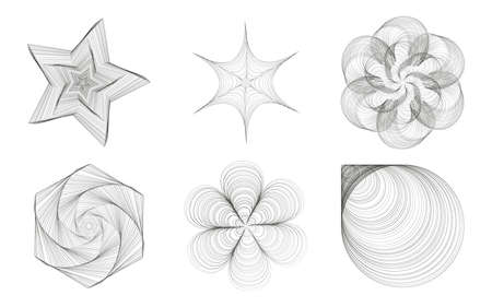 Illustration of three-dimensional objects. Line shapes. Abstract shapes for the background. Vector illustrationのイラスト素材