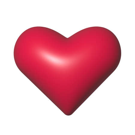 3D illustration of a red heart. Isolated heart symbol. High quality 3d illustrationの写真素材