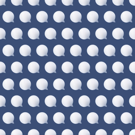 Volumetric Bubble Chat. 3D pattern on a dark blue background. Icon of a message or comment on a social network. Empty Conversations and discussions. Round white chat bubble. Vector illustration.のイラスト素材