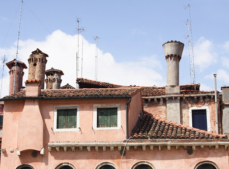 venetian roofs-Venice-Italyの写真素材