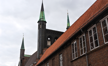 Town hall - spiky towers - Luebeckのeditorial素材