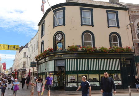 interesting architecture in the city of St. Helier on Jersey Island, UK.のeditorial素材