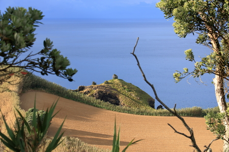 Beautiful landscape Isla Sao Miguel at the Azores (Portugal)の写真素材