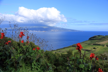 Beautiful Isla Faial at the Azores (Portugal) and Picoの写真素材
