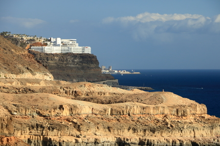 The Puerto Rico beach and amadores in Gran Canaria.の写真素材