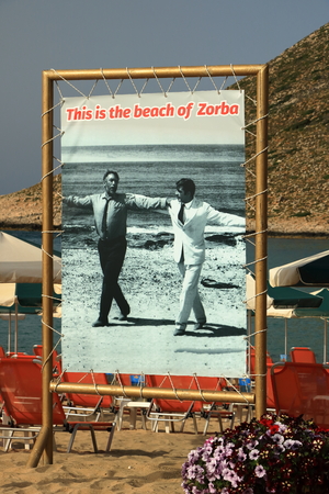 Stavros, Crete island / Greece - May 27 2019: Photo from the famous beach of Zorba the Greek in Stavros on creteのeditorial素材